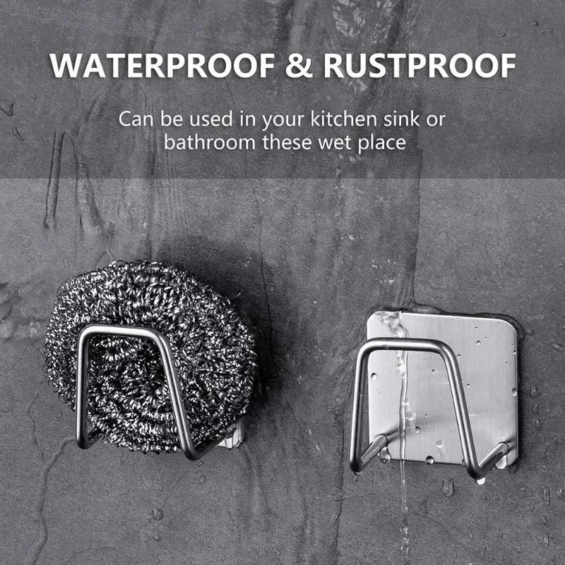 Suporte Organizador para Esponjas de Pia em Aço Inox – Autoadesivo