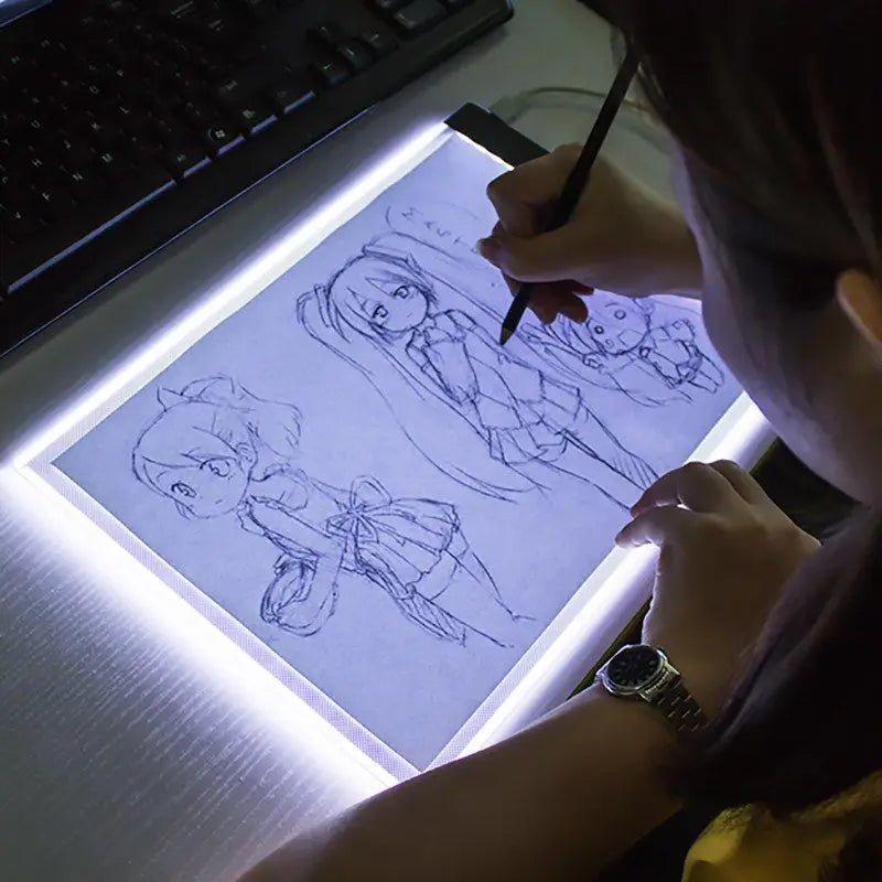 Mesa de Luz LED Transparente para Desenho e Escrita – Ideal para Arte, Estudos e Traçados Perfeitos
