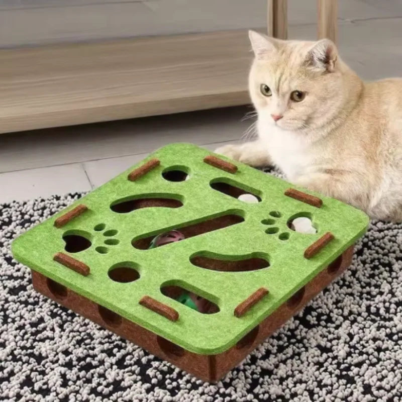 Brinquedo Interativo para Gatos com Labirinto e Bolinha – Estímulo Mental, Diversão e Atividade Diária