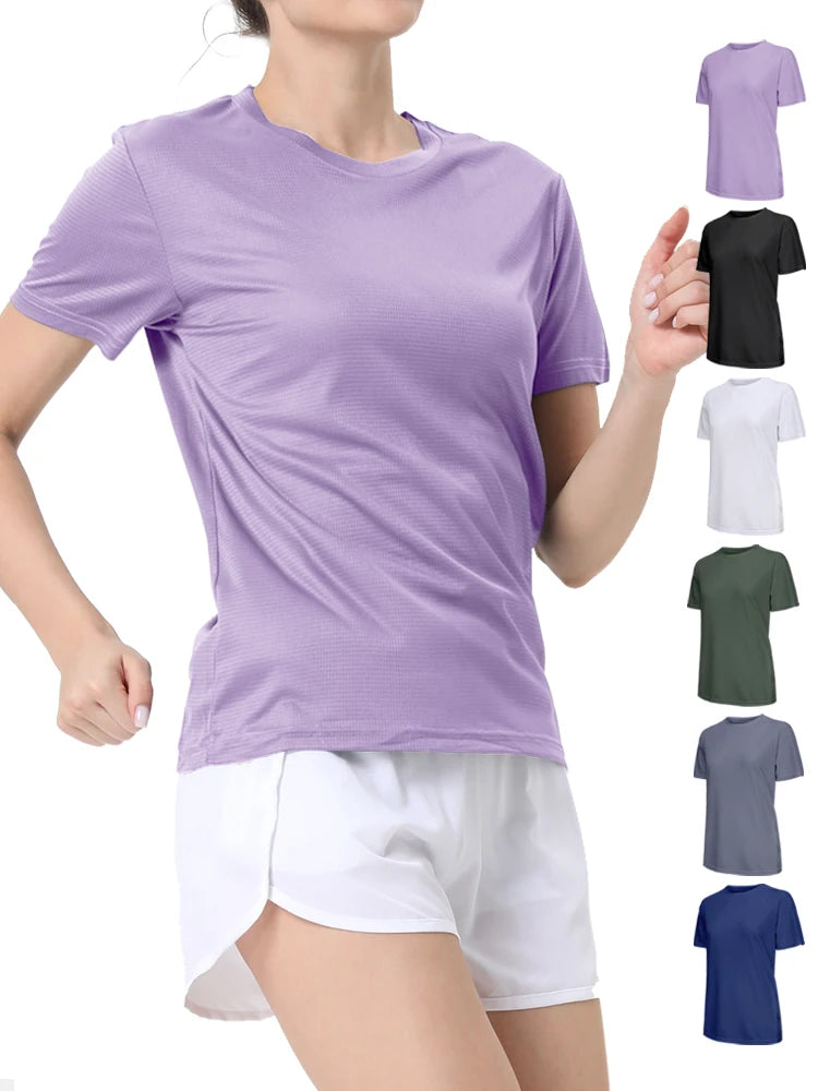 Camiseta Fitness Feminina Ultralight de Secagem Rápida – Leve, Respirável e Confortável para Treinos e Corridas