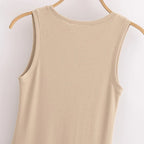 Vestido Longo Preto Feminino HXAO – Regata com Decote Redondo, Elegante e Confortável