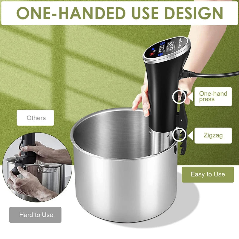 Sous Vide Profissional Wancle® IPX7 – Cozimento a Vácuo Preciso, Silencioso e à Prova d’Água