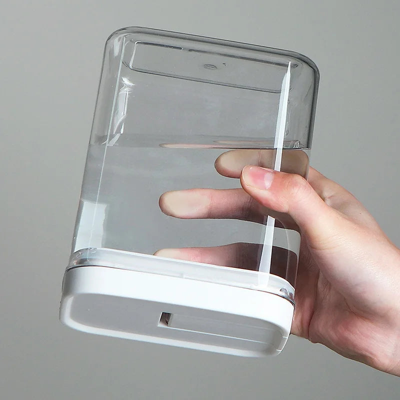 Pote Hermético para Massas e Alimentos Secos – Transparente, Vedação Segura e Design Japonês