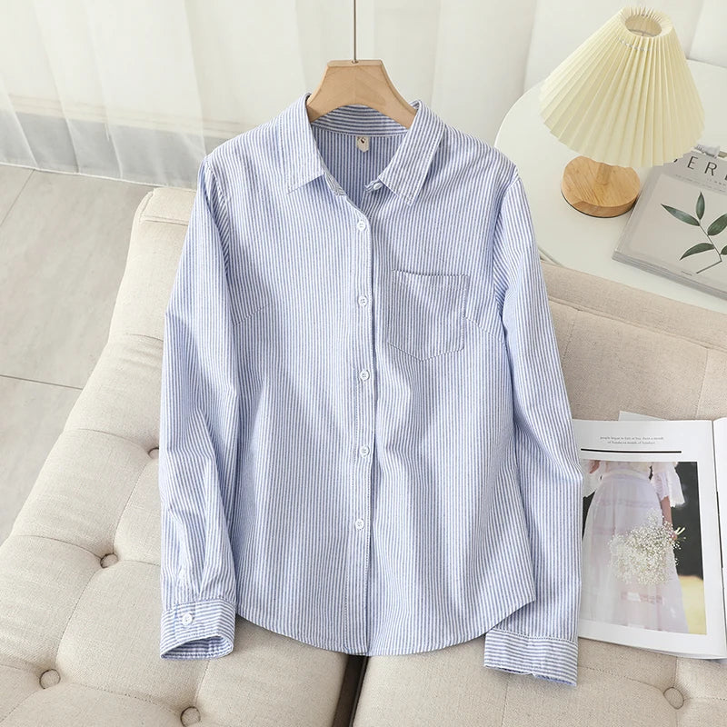 Camisa Feminina Casual em Algodão Oxford – Clássica, Confortável e Atemporal