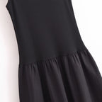 Vestido Longo Preto Feminino HXAO – Regata com Decote Redondo, Elegante e Confortável
