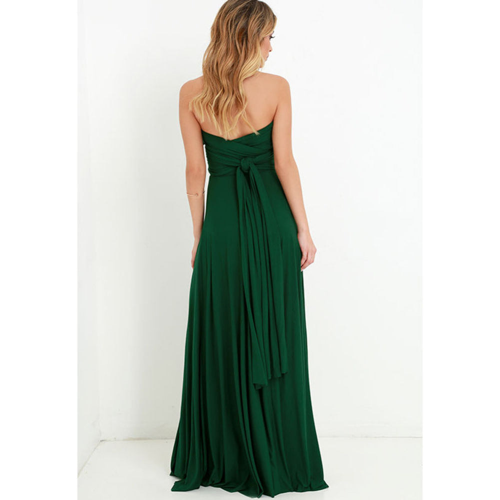 Vestido Longo Feminino Multiway Boho – Modelo Versátil com Amarrações e Caimento Elegante