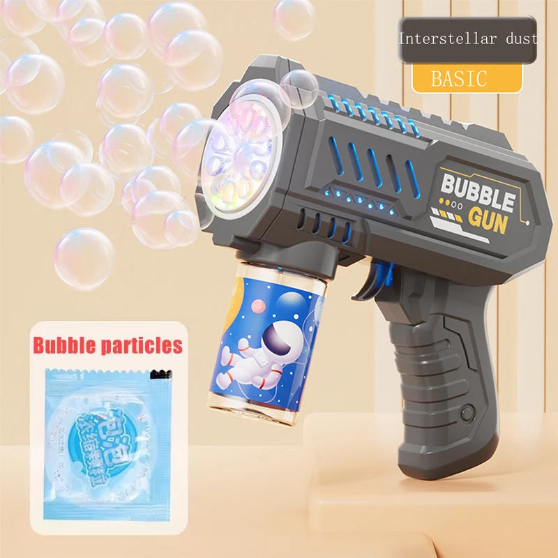 Lançador Automático de Bolhas com Foguete – Máquina de Bolhas Infantil Recarregável