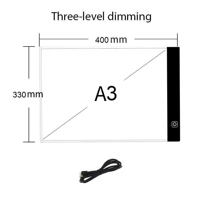 Mesa de Luz LED A3, A4 ou A5 com 3 Níveis de Brilho – Ideal para Diamond Painting, Desenho e Artesanato