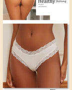 Kit com 5 Calcinhas Femininas de Algodão Sem Costura – Conforto Diário com Renda Delicada (S a XL)