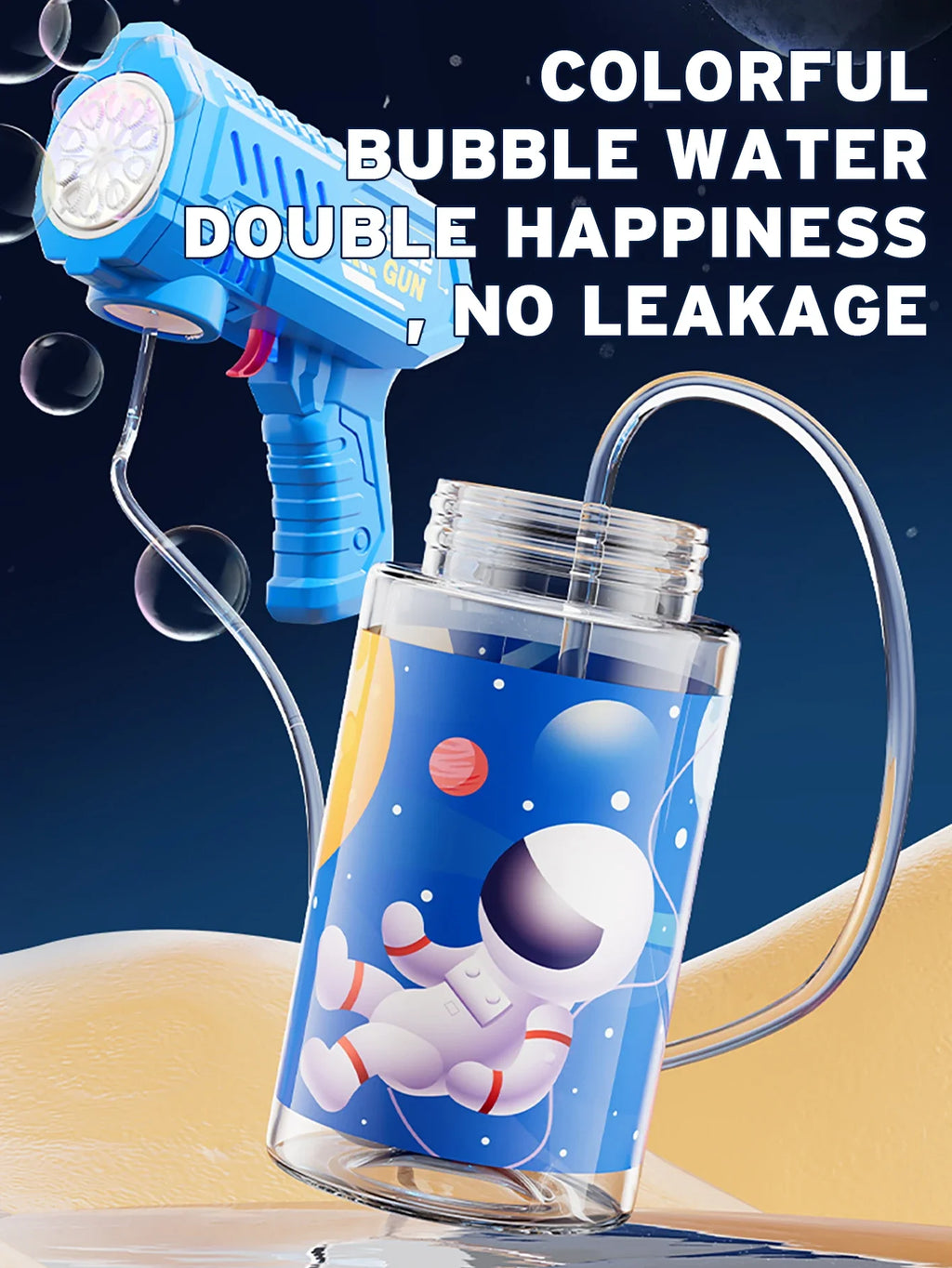 Lançador Automático de Bolhas com Foguete – Máquina de Bolhas Infantil Recarregável