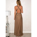 Vestido Longo Feminino Multiuso com Decote V – Elegância Boho para Todas as Ocasiões