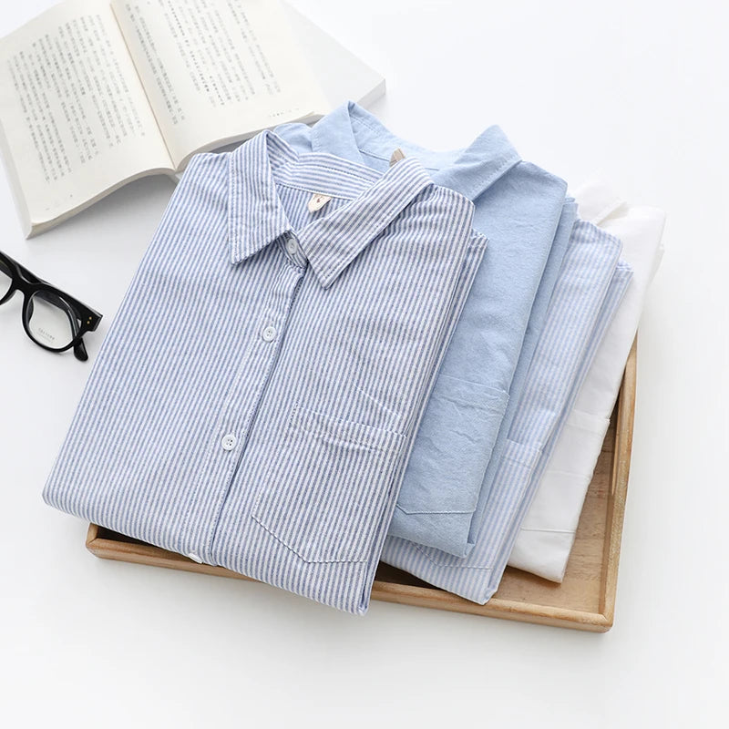 Camisa Feminina Casual em Algodão Oxford – Clássica, Confortável e Atemporal