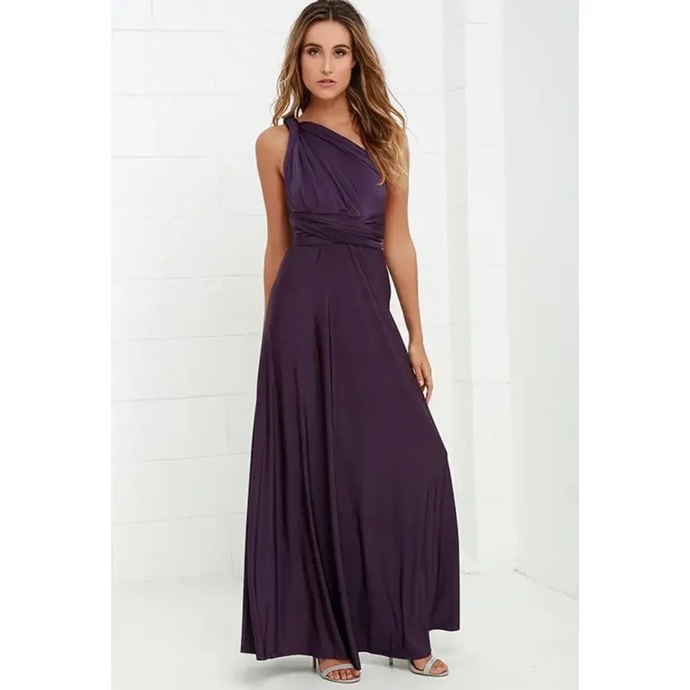 Vestido Longo Feminino Multiuso com Decote V – Elegância Boho para Todas as Ocasiões