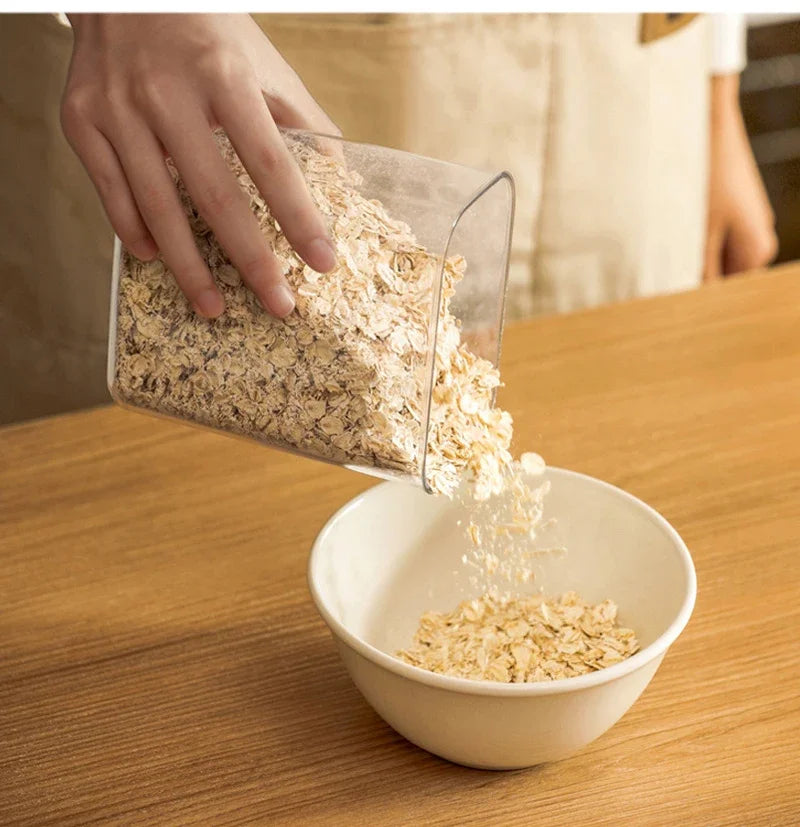 Pote Hermético para Massas e Alimentos Secos – Transparente, Vedação Segura e Design Japonês