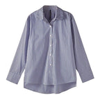 Camisa Feminina Listrada – Manga Longa e Caimento Solto | Primavera & Outono