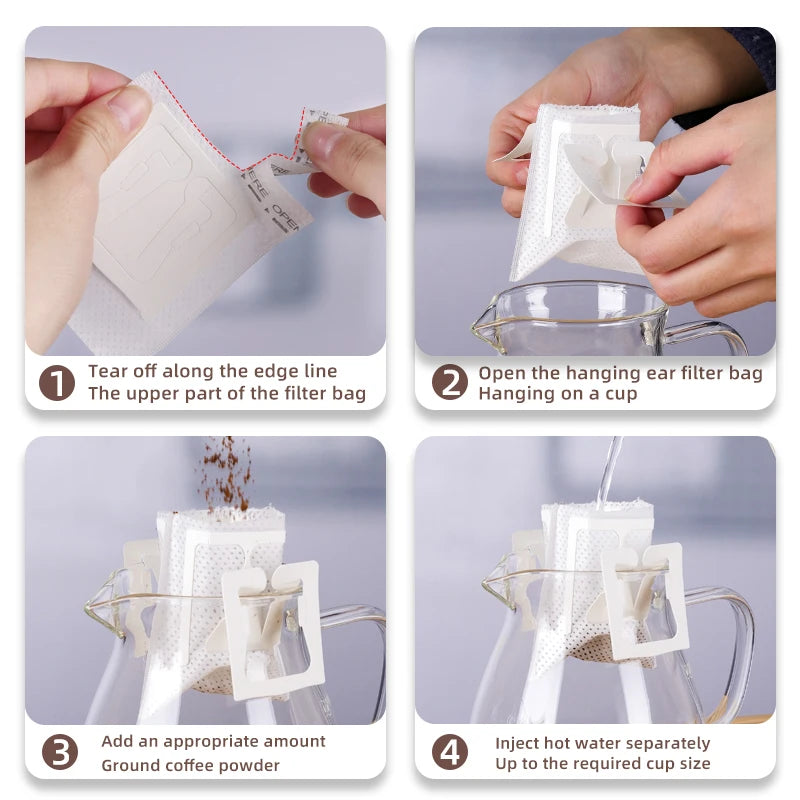 Filtro de Papel Portátil para Café Cold Brew &amp; Drip Coffee – Descartável, Prático e Sustentável