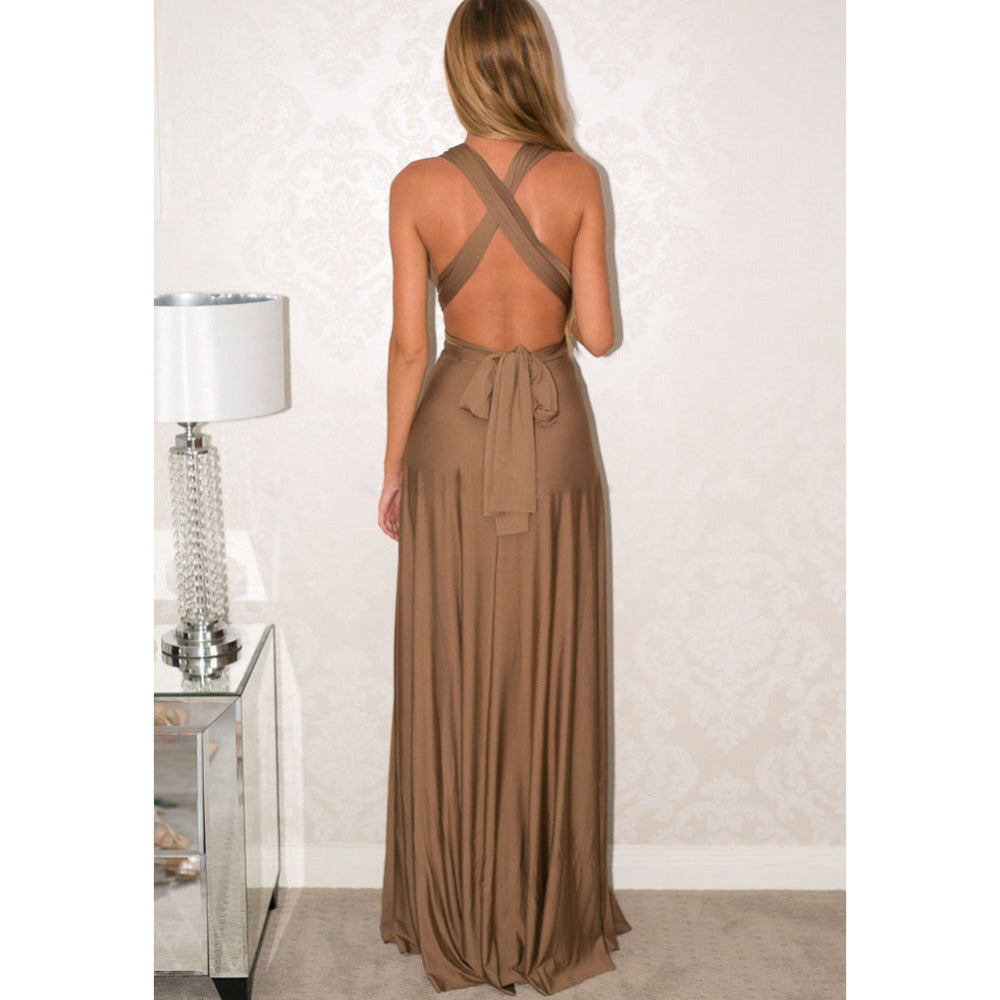 Vestido Longo Feminino Multiway Boho – Modelo Versátil com Amarrações e Caimento Elegante