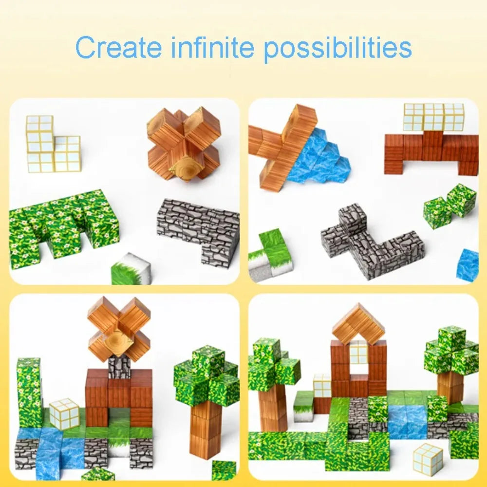 Blocos Magnéticos Educativos DIY – Kit Criativo de Construção (10 a 500 Peças)