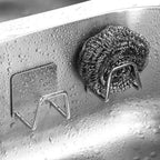 Suporte Organizador para Esponjas de Pia em Aço Inox – Autoadesivo