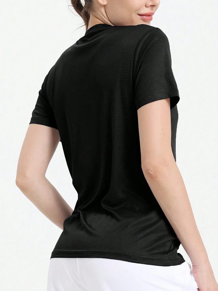 Camiseta Fitness Feminina Ultralight de Secagem Rápida – Leve, Respirável e Confortável para Treinos e Corridas