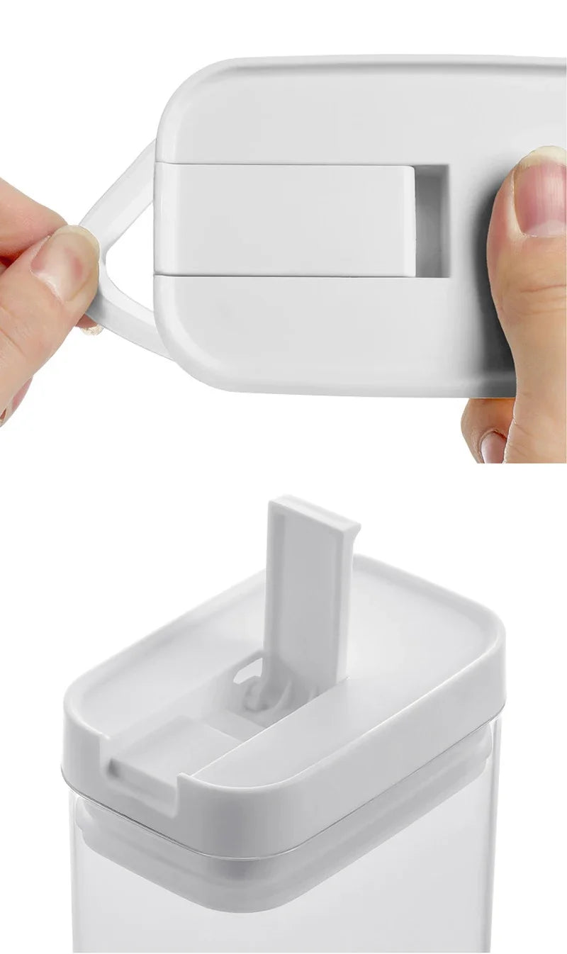 Pote Hermético para Massas e Alimentos Secos – Transparente, Vedação Segura e Design Japonês