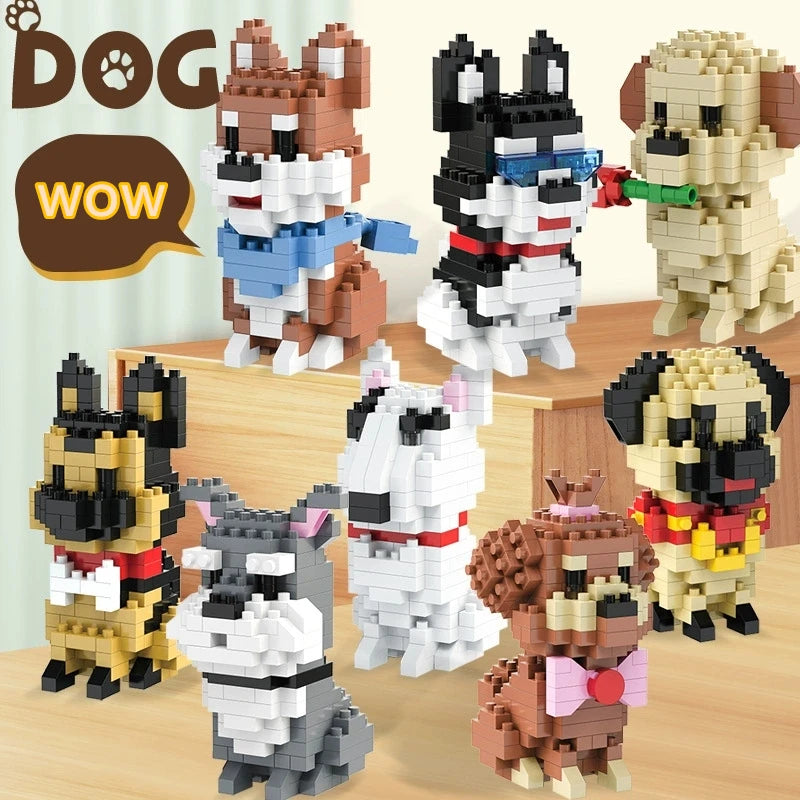 Kit de Blocos Criativos Pets – Monte Seu Cachorrinho Fofo em Mini Blocos