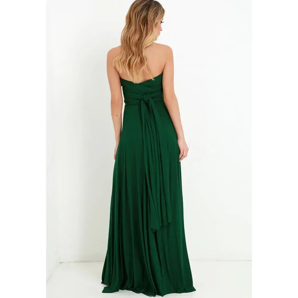 Vestido Longo Feminino Multiuso com Decote V – Elegância Boho para Todas as Ocasiões