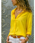 Camisa Feminina Vintage com Gola Polo – Elegante, Confortável e Versátil para o Dia a Dia