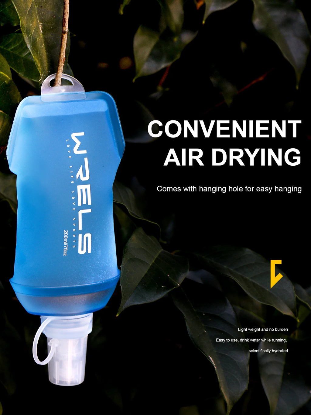 Garrafa Flexível Esportiva WRELS BPA Free – Dobrável, Leve e Ideal para Atividades ao Ar Livre
