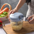 Mini Processador Manual com Cordão 500ml ou 900ml – Pica, Tritura e Facilita sua Rotina na Cozinha