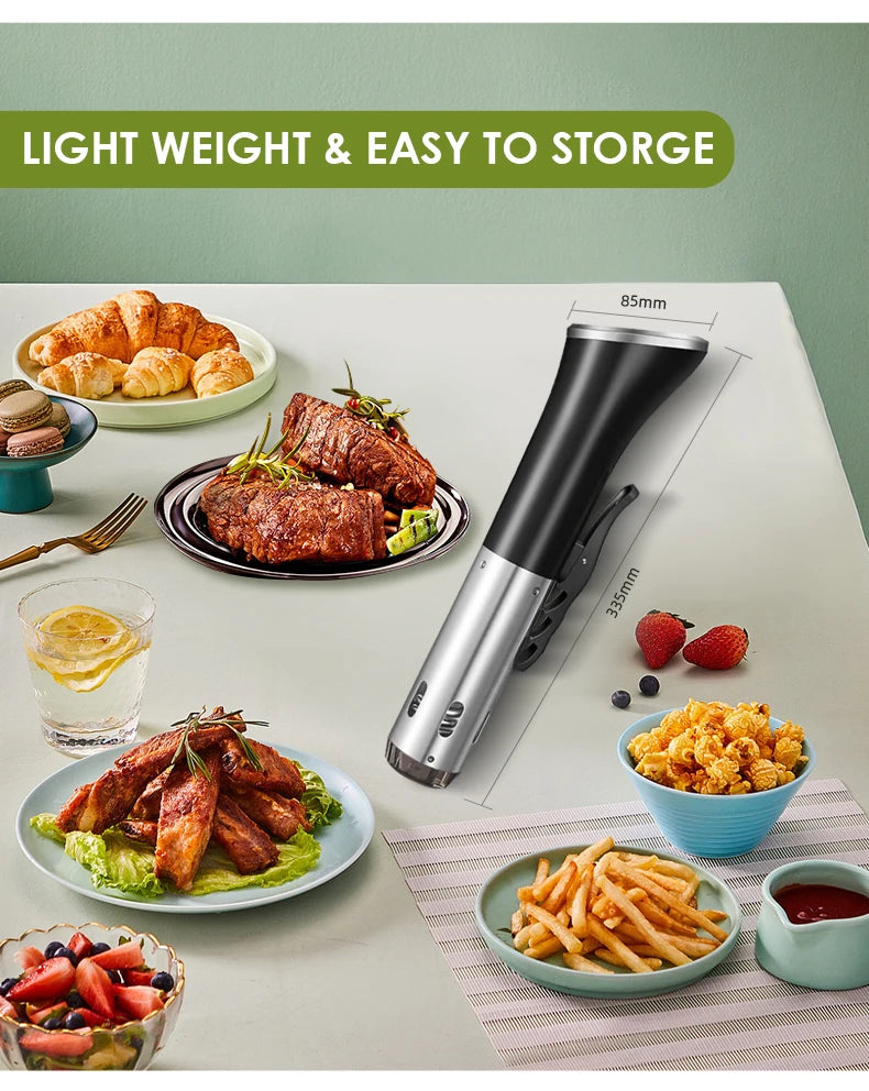 Sous Vide Profissional Wancle® IPX7 – Cozimento a Vácuo Preciso, Silencioso e à Prova d’Água
