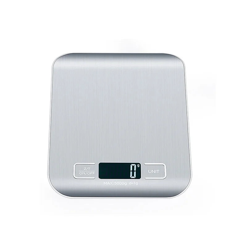 Balança Digital de Cozinha 5kg ou 10kg em Aço Inox – Precisa, Compacta e Recarregável