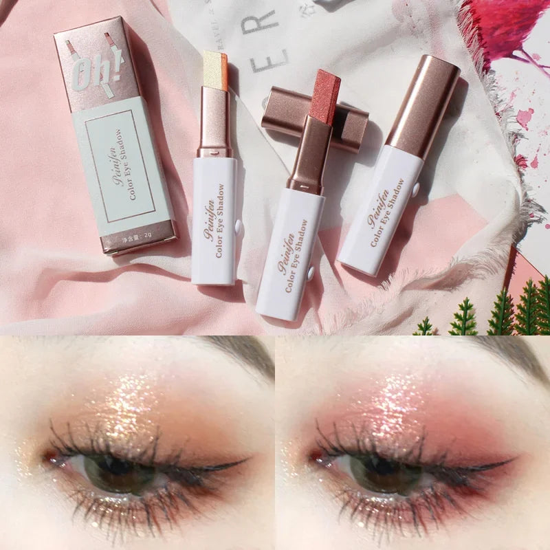 Sombra em Bastão Bicolor com Glitter e Acabamento Matte – À Prova d’Água e Longa Duração