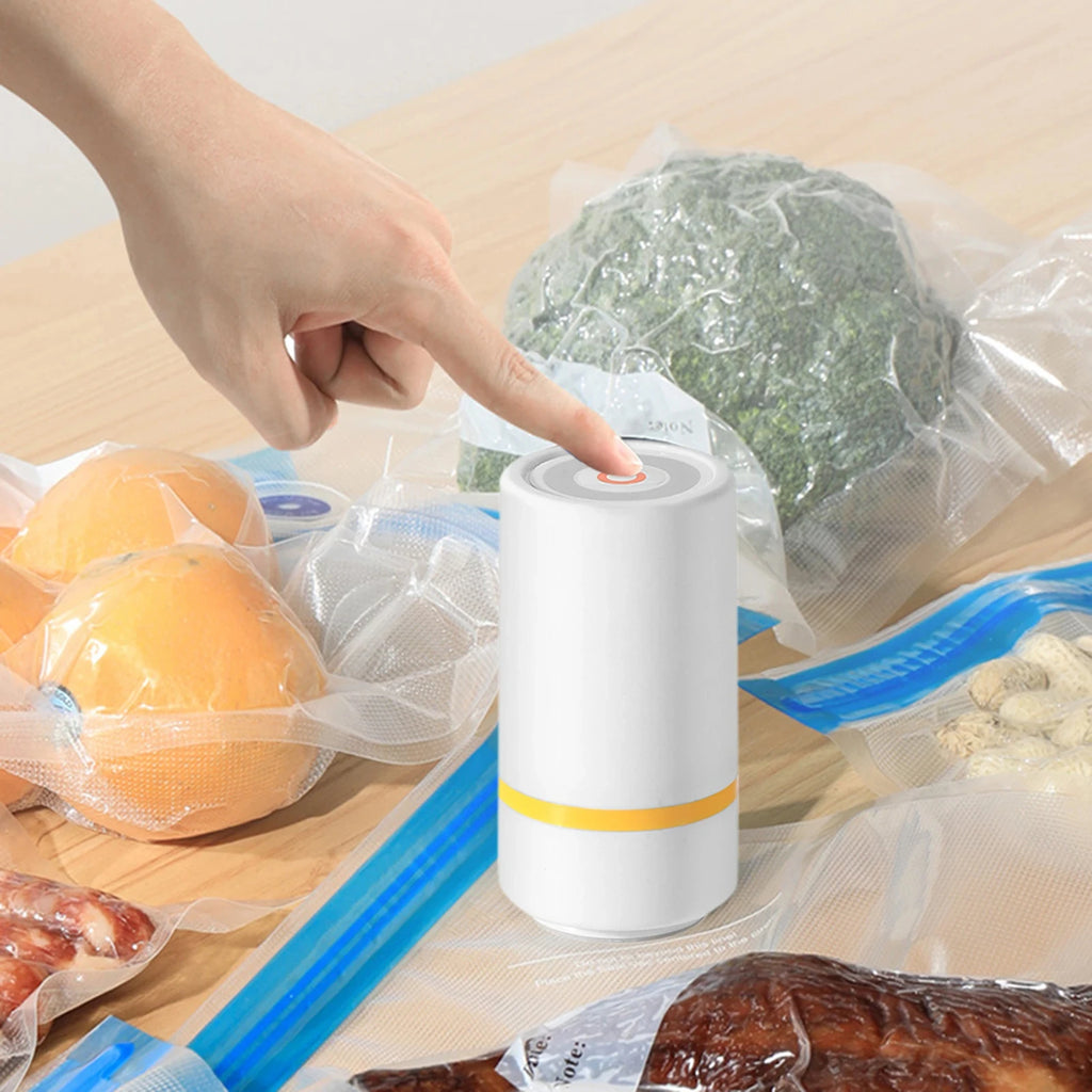 Kit Sacos a Vácuo Reutilizáveis com Bomba Elétrica USB – Conservação e Organização Inteligente