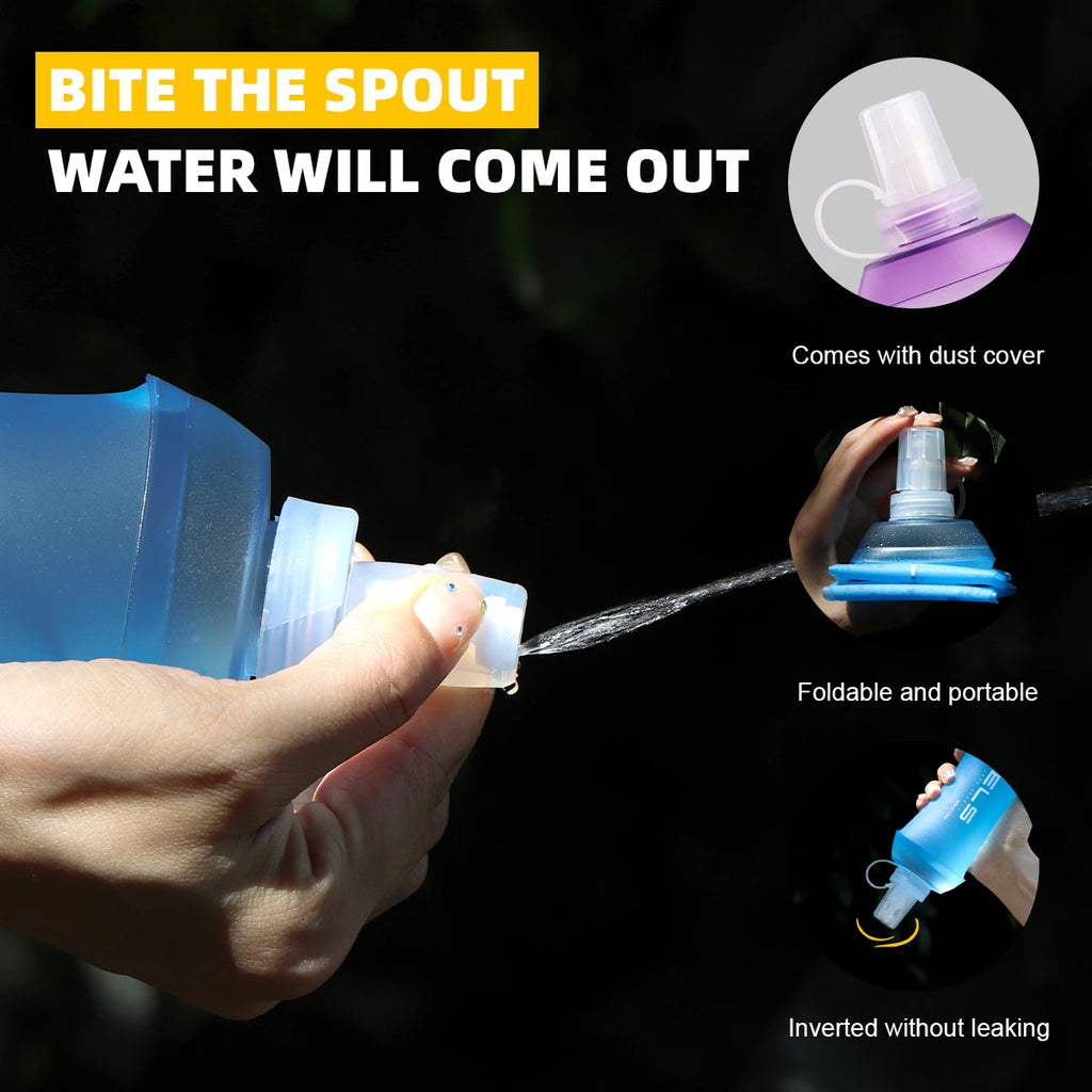 Garrafa Flexível Esportiva WRELS BPA Free – Dobrável, Leve e Ideal para Atividades ao Ar Livre