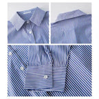 Camisa Feminina Listrada – Manga Longa e Caimento Solto | Primavera & Outono