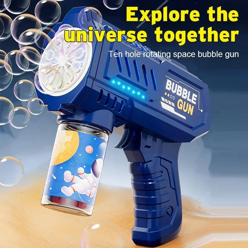 Lançador Automático de Bolhas com Foguete – Máquina de Bolhas Infantil Recarregável