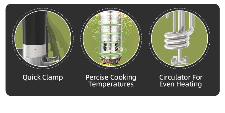 Sous Vide Profissional Wancle® IPX7 – Cozimento a Vácuo Preciso, Silencioso e à Prova d’Água