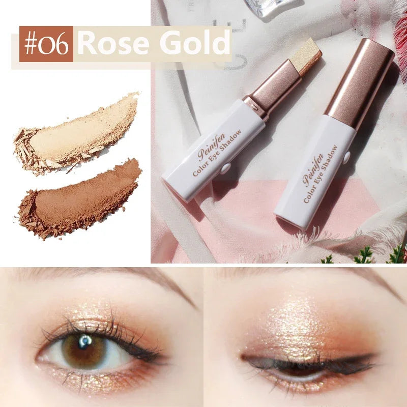 Sombra em Bastão Bicolor com Glitter e Acabamento Matte – À Prova d’Água e Longa Duração