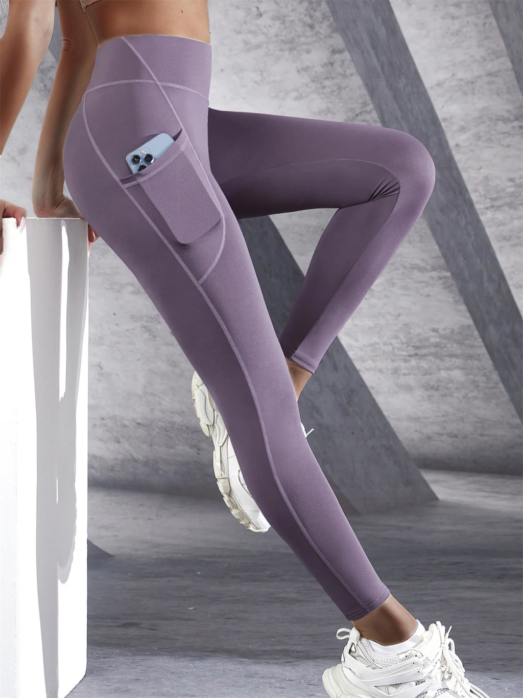 Legging Feminina de Cintura Alta com Controle de Barriga e Bolsos Laterais – Conforto e Estilo para Yoga, Treino e Dia a Dia