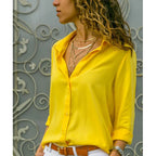 Camisa Feminina Vintage com Gola Polo – Elegante, Confortável e Versátil para o Dia a Dia