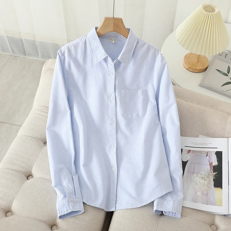 Camisa Feminina Casual em Algodão Oxford – Clássica, Confortável e Atemporal