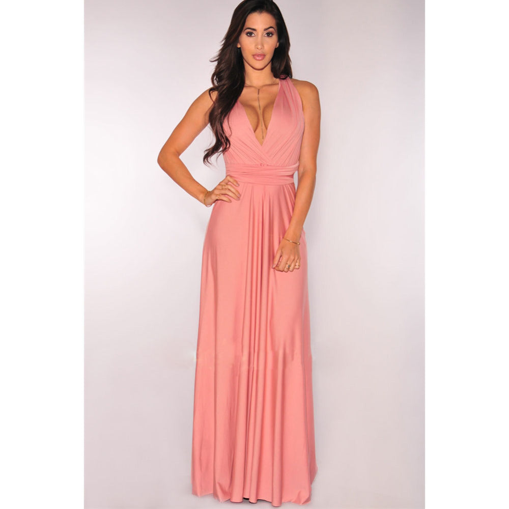 Vestido Longo Feminino Multiway Boho – Modelo Versátil com Amarrações e Caimento Elegante