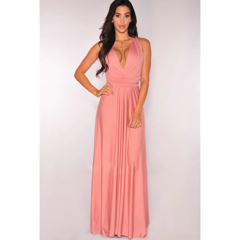 Vestido Longo Feminino Multiway Boho – Modelo Versátil com Amarrações e Caimento Elegante