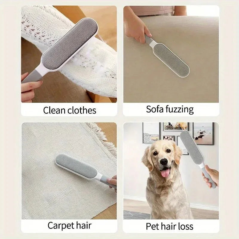 Removedor de Pelos de Pets Dupla Face – Limpeza Rápida para Roupas, Sofás e Tapetes