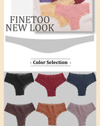 Kit com 5 Calcinhas Femininas de Algodão Sem Costura – Conforto Diário com Renda Delicada (S a XL)