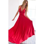 Vestido Longo Feminino Multiuso com Decote V – Elegância Boho para Todas as Ocasiões