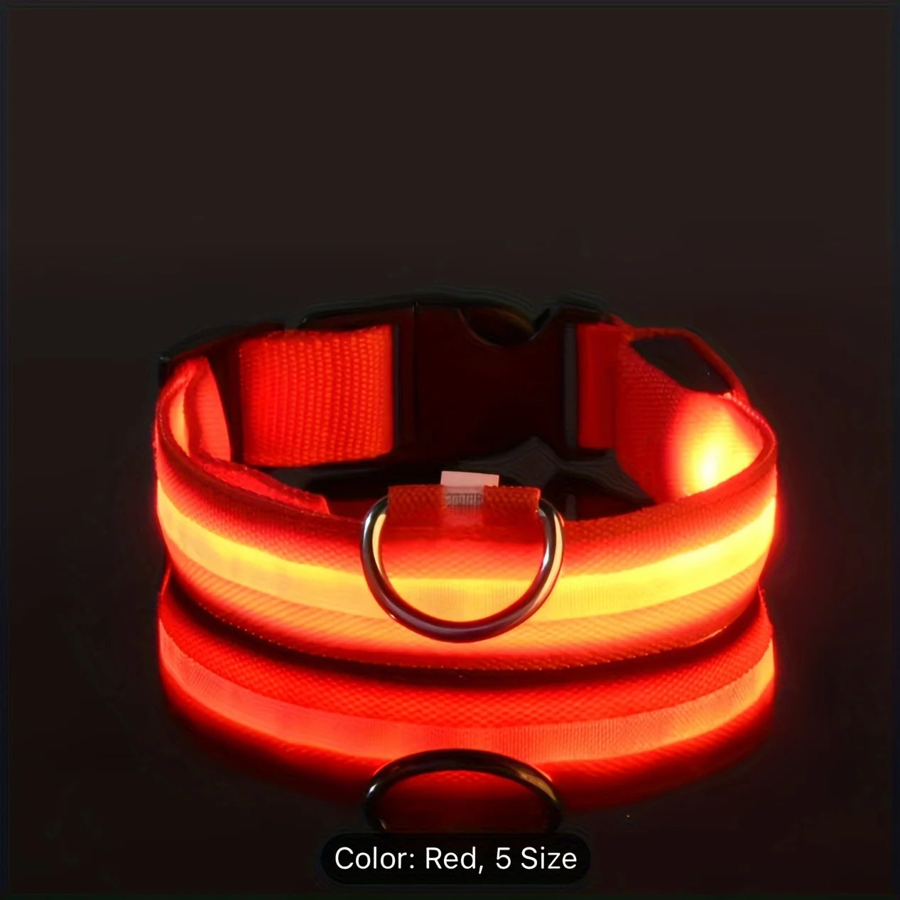 Coleira LED Refletiva para Cachorros – Segurança Noturna com Estilo e Conforto