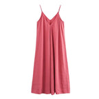 Vestido Longo Feminino Preto com Costas Abertas – Decote V, Alças Finas
