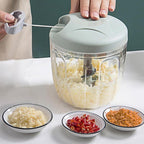 Mini Processador Manual com Cordão 500ml ou 900ml – Pica, Tritura e Facilita sua Rotina na Cozinha